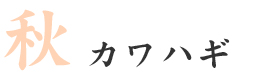 秋はカワハギ料理